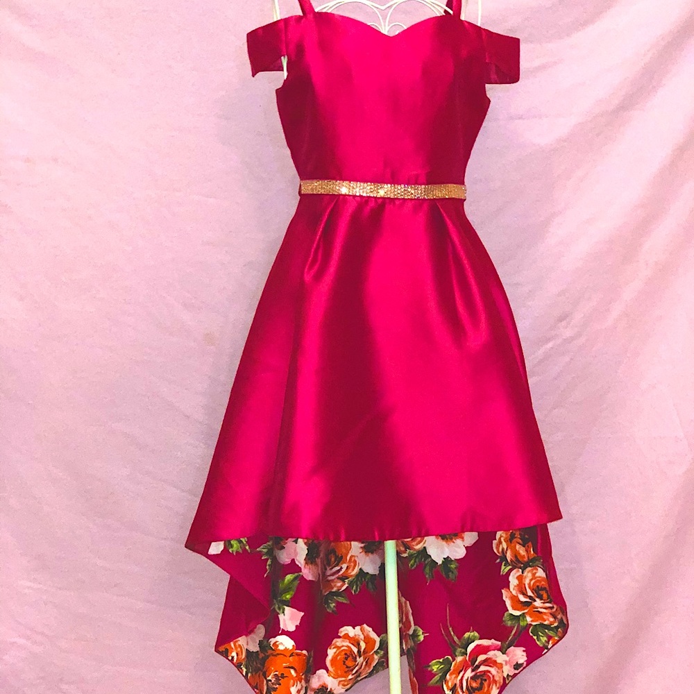 Magenta High-Low Spring Dress by Rare Editions
